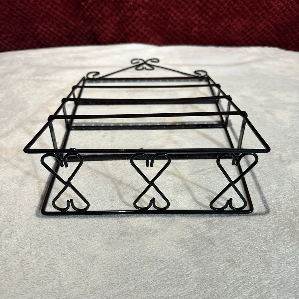 4 Layer, Double-side Earring Holder Stand. Holds Necklaces&56 Pairs Of Earrings